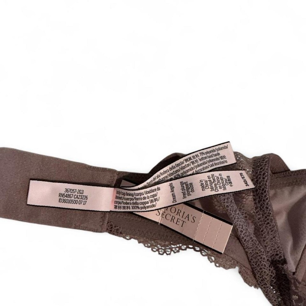 Victoria's Secret Dream Angels Bra Womens 34D Mauve New Lace Plunge 11109013 - Picture 6 of 8